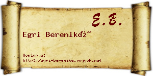 Egri Bereniké névjegykártya
